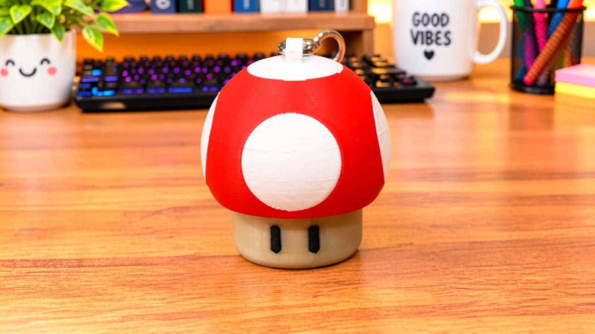 3D Printed Mushroom Fidget Clicker Keychain