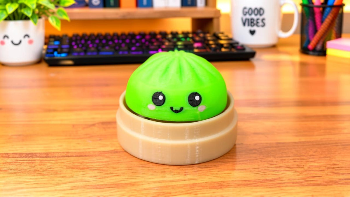 Cute Dumpling Fidget Clicker Keychain