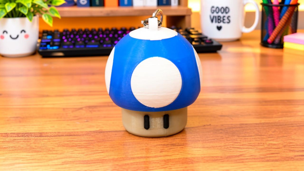 3D Printed Mushroom Fidget Clicker Keychain