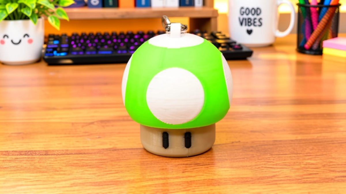 3D Printed Mushroom Fidget Clicker Keychain