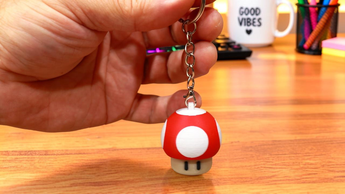 3D Printed Mushroom Fidget Clicker Keychain