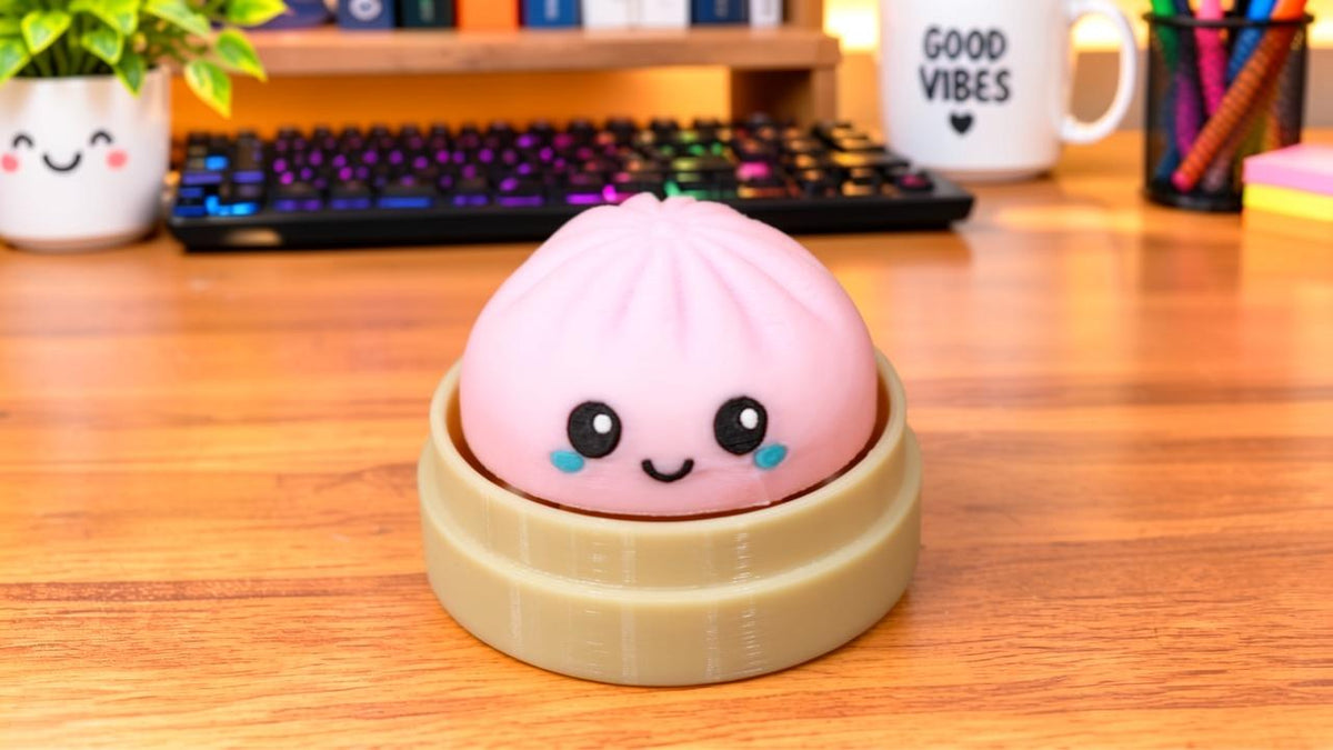 Cute Dumpling Fidget Clicker Keychain
