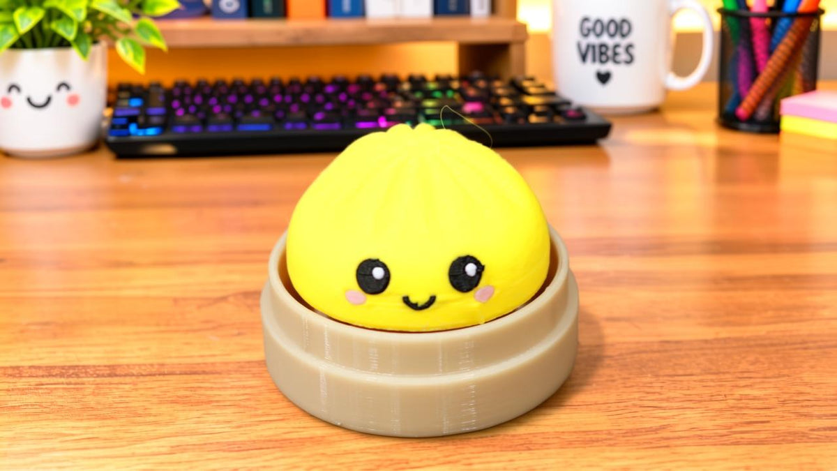 Cute Dumpling Fidget Clicker Keychain