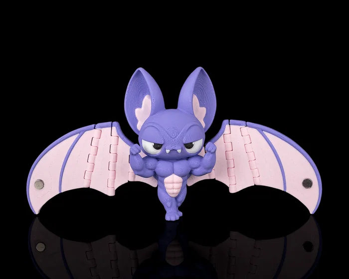 Articulated Bat Keychain with Magnetic Folding Wings
