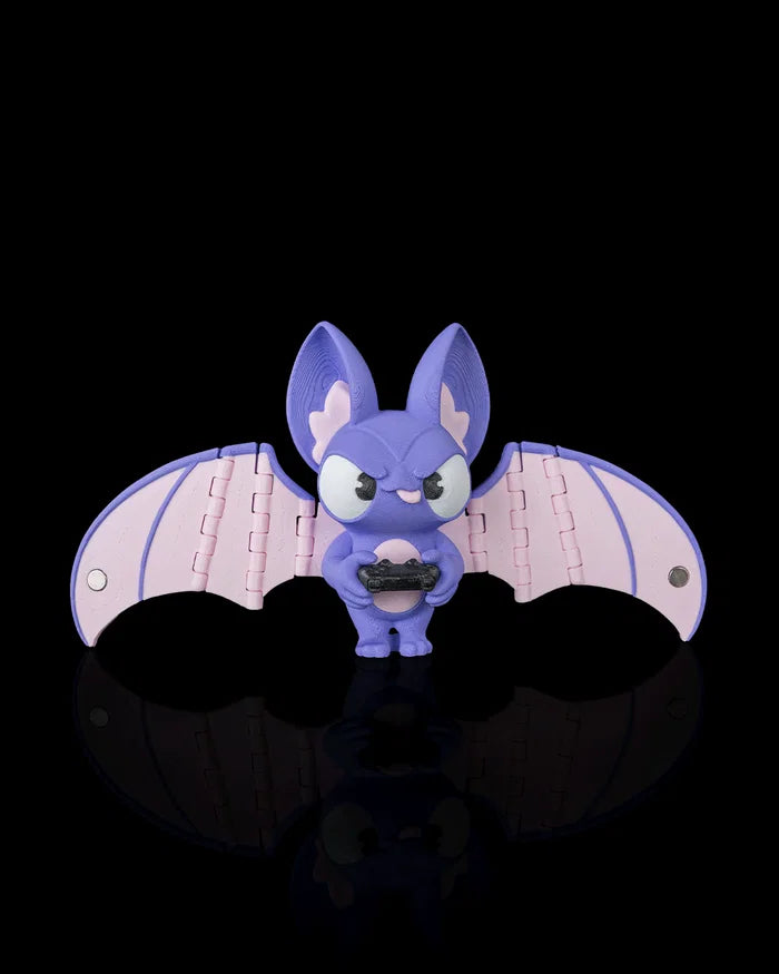 Articulated Bat Keychain with Magnetic Folding Wings