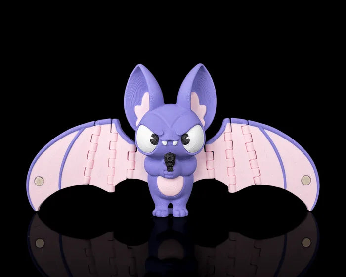 Articulated Bat Keychain with Magnetic Folding Wings