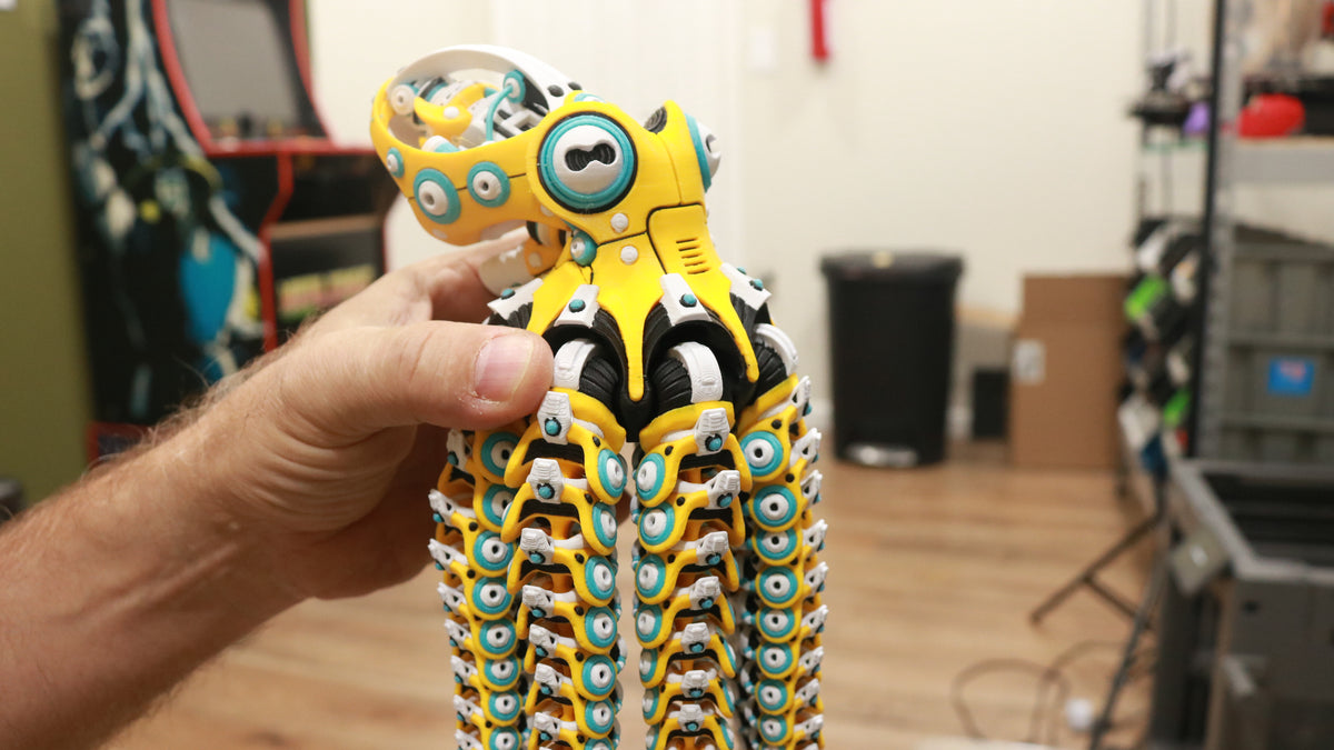 Articulated Robo Octopus Fidget Toy - 3D Printed Mechanical Cyberpunk Sea Creature