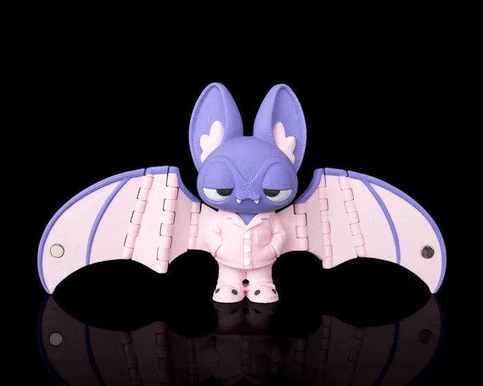 Articulated Bat Keychain with Magnetic Folding Wings