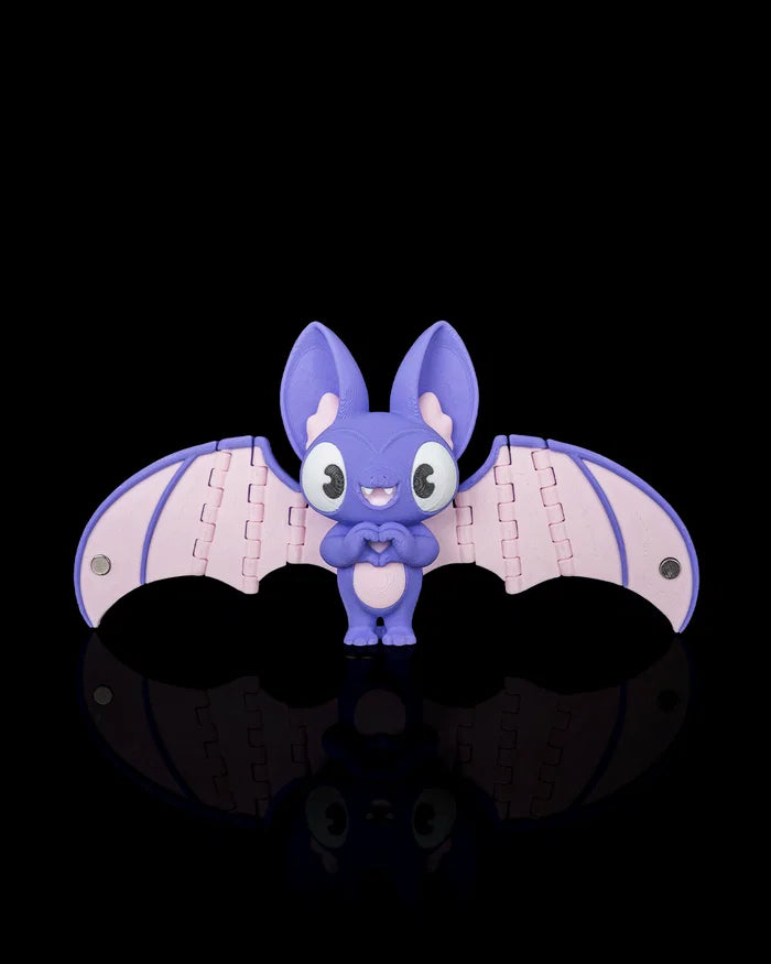 Articulated Bat Keychain with Magnetic Folding Wings